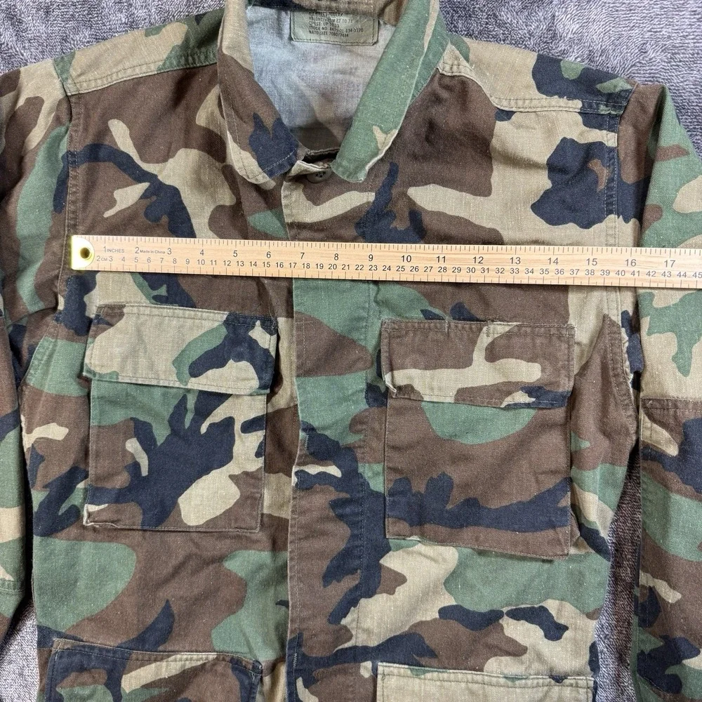 VTG US Army Coat Woodland Camo Combat Jacket BDU Extra Small Regular Military